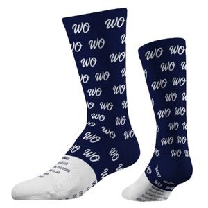White Owl "WO" Crew Casual Socks- Navy